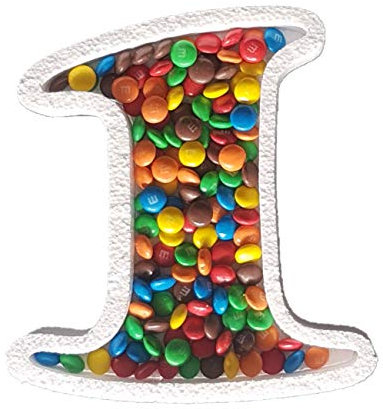 DecoPorex – Numero 1 para Candy Bar de 20cm de Altura y 3cm de Profundidad en poliestireno. Recipiente para rellenar de caramelos