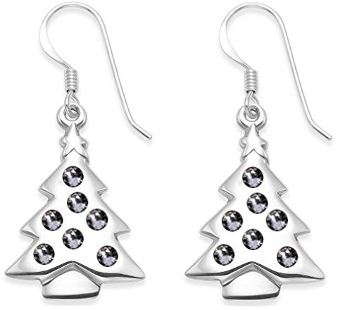 Ohrringe Weihnachtsbaum Sterling-Silber 925 Zirkonia Steine in Geschenkbox Großartiges