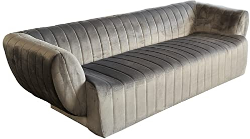 KAWOLA Sofa NORLO Sofa Couch wohnlandschaft Sofa samt Velvet Sofa relaxsofa kinosofa megasofa Sofa… (Grau)