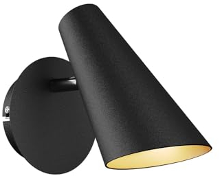 Lucande Wandleuchte, Wandlampe Innen Wibke (Skandinavisch) in Schwarz aus Metall (1 flammig GU10) - Wandstrahler Wandbeleuchtung Schlafzimmer/Wohnzimmer Wohnzimmerleuchte