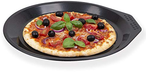 chg Prima, teglia per barbecue e pizza smaltata, Ø 33 cm, foratura termica per terreni croccanti, resistente al taglio, ecologica, Made in Germany