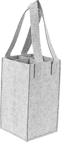 Weinflasche Tragetasche Weintasche Flaschentasche Flaschenträger Bierträger Tasche Filztasche 4 Flaschen Wein Wasser Bier Babyflaschen Party Reise Outdoor Picknick