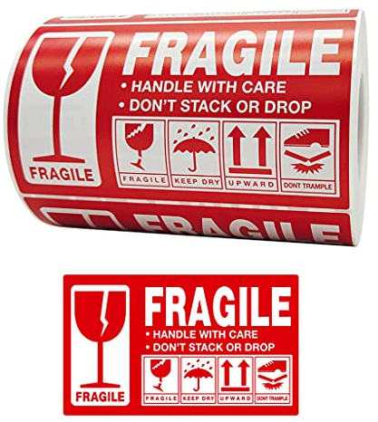 500pcs Fragile Stickers Warning Label Sticker Handle With Care Don't Stack Drop