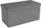 INTIRILIFE Faltbare Sitzbank 76x38x38 cm in FELS GRAU - Sitzwürfel mit Deckel und Stauraum aus Stoff mit Mulden - Sitzcube Fußablage klappbare Aufbewahrungsbox Truhe Sitzhocker