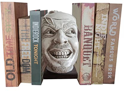 LAIX Sculpture du Serre-Livre de Film Brillant, Ornement de bibliothèque The Shining Here Johnny, Ornement d'étagère en résine de 19 cm de Haut