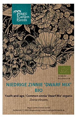 Zinnia élégant 'Dwarf Mix' (Zinnia elegans) bio env. 80 semences