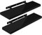 WOLTU Wandregal Volato Set von 2 Regalen Wandboard freischwebend Schweberegal CD DVD Regal Bücherregal Holz Board 80x22,9x3,8cm Hochglänzend Schwarz RG9480sz-2
