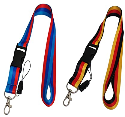 2 stücke Seide Lanyard Deutschland Flagge M Performance X Serie Power Rot Blau Bayerische Motoren Racing Motorsport Auto SUV Motorräder Motorr AD Keychain Haus Büro Zubehör, Blau, Large