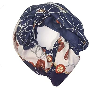 GLORIS Damen Schal Dunkel Blau groß 180 * 90 cm mit bunten Ethnische Prints. Halstuch Tuch für Frauen. Kopftuch Halstuch Schal (Dunkel Blau Ethnic)