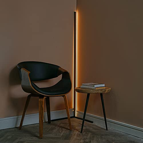 MiniSun | Modern 25W LED Tri-Bar Black Corner Floor Lamp | Floor Lamps & Torchieres, Home Décor & Improvement Essential | 3000K Warm White