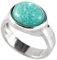 KnSam Ringe Sterling 925er Silber, Simple Form Ring Damen Silber, Band Ring mit Stein Grün Oval Form, Gr.57 (18.1), Echtsilber