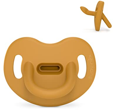 Suavinex, Schnuller aus Silikon, für Babys 0/6 Monate, Schnuller mit anatomischem Sauger Sx Pro, super weich und flexibel, ideal zum Schlafen, Colour Essence, Senf