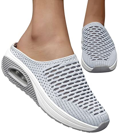 SKFLABOOF Orthopädische Schuhe Damen Air Cushion Slip On Walking Shoes Orthopedic Diabetic Laufschuhe Freizeit Mesh Atmungsaktiv Sandals Damen Turnschuhe