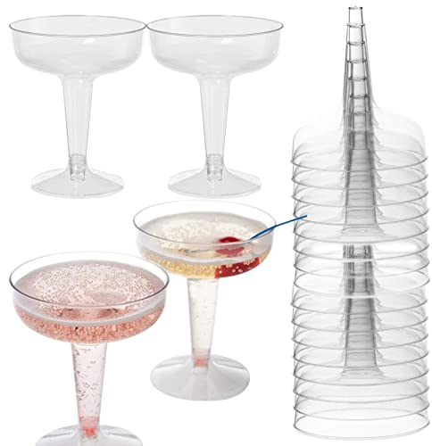 Binblin 20 Stück Sektgläser,Sektgläser Plastik,Sektgläser Kunststoff,Plastikbecher,Plastik Sektgläser,Sektgläser Hochzeit für Hochzeit Champagnerkelche Sektgläser Hochzeit für Brautpaar Plastik