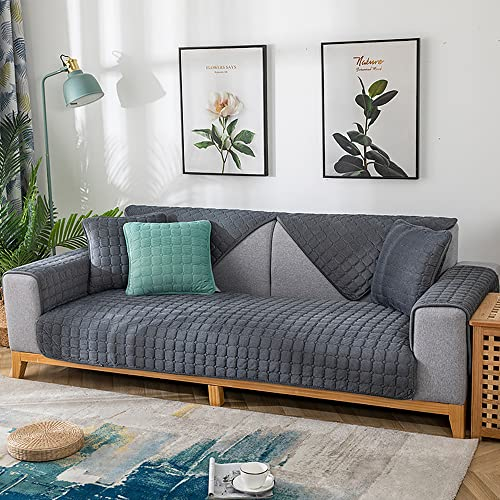 WYJHNL Sofabezug/Sofahusse, Sofabezüge/Schonbezüfe Super Weicher Flanell Dick Warm überwürfe/Sofaschoner Bequemer Plüsch rutschfest Decke Möbelschutz Für Wohnzimmer 90 * 180cm Dark Gray