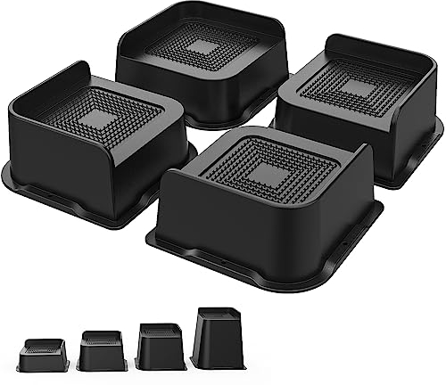 USION Bed Risers - Furniture Risers Heavy Duty Desk Riser Blocks 2 inch, Up to 6000 Lbs -L shaped Design Leg Extenders for Couch Table Sofa Chair (4 Pack, 2 inch)