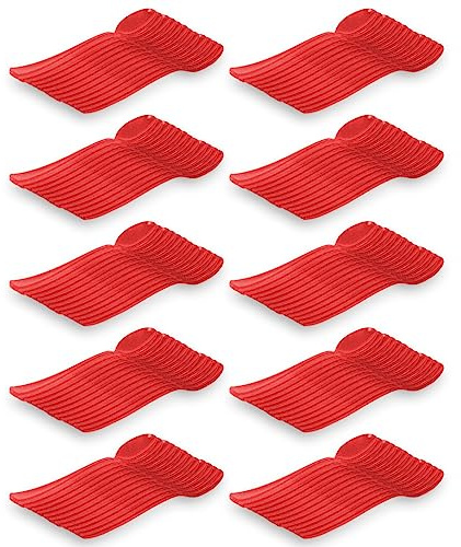 Acan Tradineur - 10 Paquetes de 12 cucharillas de plástico - Material Reutilizable y reciclable - Longitud de 12,5 cm - Color Rojo - Total 120 Uds