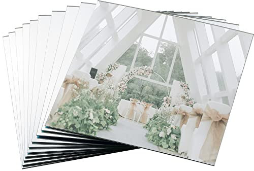 12 Pcs Mirror Centerpieces for Tables, Acrylic Square Mirror Tray Decoration Candles Plate for Wedding Table Centerpiece Baby Shower Christmas Party Decor and Crafts 10 x 10''