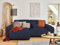 Lisa Design Garance – Ecksofa beidseitig montierbar - 4-Sitzer – aus Cord Nachtblau
