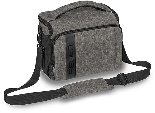 Pedea Kameratasche Fashion für Spiegelreflex DSLR SLR Spiegelreflexkamera Fototasche für DLSM Systemkamera mit Regenschutzhülle für Zubehör und Objektive, Gr. XL hellgrau
