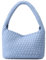 NOBLIFE Gewebte Tasche für Damen, kleine vegane Leder Sommer Strand Geldbörse und Reisehandtaschen Damen Retro Chic Schultertaschen, Himmelblau, Small
