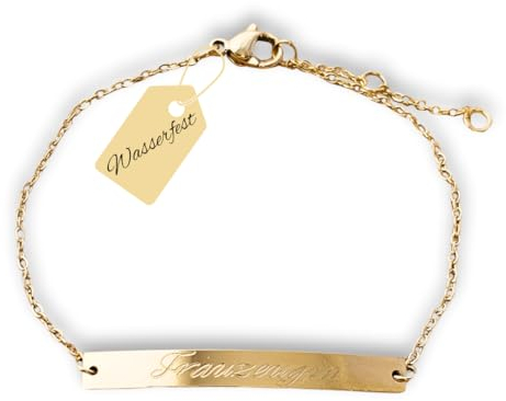 Personalisiertes Armband Gold, Silber, Rosé | Gravur Armband | personalisiertes Geschenk für Frauen, Freundin, Mama (Gold)