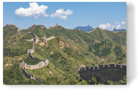 artboxONE Leinwand 120x80 cm Architektur Chinas Mauer von Die Welt Tanzt Farben