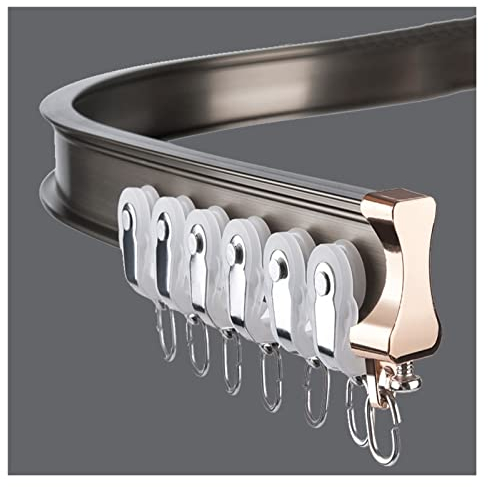 AYVADA Biegbares Vorhangschienen-Set zur Deckenmontage, Flexible Raumteiler aus Aluminium, Vorhangschiene mit Haken, 3 6 10 13 16 19 23 26 29 32 36 39 42 Fuß lang, Erkerfenster/Dusche/Wohnmobil/Sch