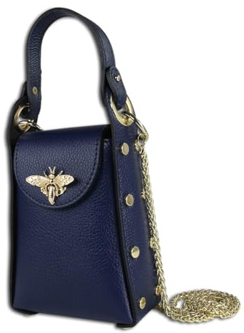 Toscanto Damen Umhängetasche Leder Tasche blau OTT813UB Leder Umhängetasche