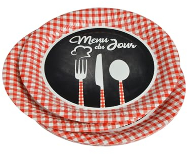 Homéa, Set De 10 Platos De Cartón D23Cm Menú Del Día