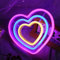 DWOOKE Herz Neonschilder,Regenbogenherz Neonlichter für Wanddekoration,LED Neonschild,batterie/USB-betrieben, bunte Liebesherz Neonlichter für Schlafzimmer,Mädchenzimmer, Party,Valentinstag,Hochzeit