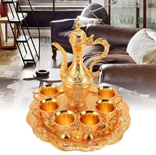 Juego de t Turco teiera con bicchieri Juego de Tazas y Cafetera Turca Vintage con 6 Tazas de caf y Bandeja de t juego de te porcelana vintage Juego de Vasos de Teeservice