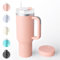 Bailkind 1182mL 40oz Mug Isotherme Antifuites en Acier Inox, Double isolée sous Vide Tasse Isotherme sans BPA, avec 2 Paille 2 Couvercles de Tasse Brosses de Nettoyage-Rose