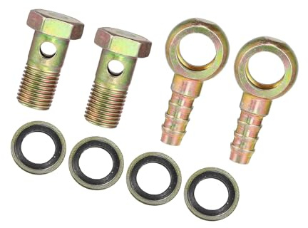 Hihaha M14x1.5 10mm Car Banjo Hose Barb Bolt Fittings Adapter (Set of 2) | Durable Material, Metal