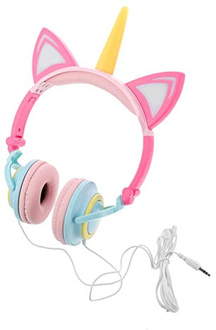 Veemoon Unicorn Headphones Creative over Ear Headphones Glowing Boys and Girls Headset Abs Material Jack Lightweight