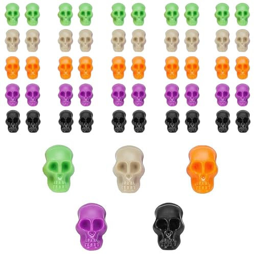 YUGUOLAN 50 Stück Totenkopf Deko, Schädel Deko, Skull Deko, Mini Totenkopf Figur, Halloween Skelett Dekoration Blumentopf-Dekoration, Für Spukhaus, Halloween Horror Party, Dekoration Für Halloween