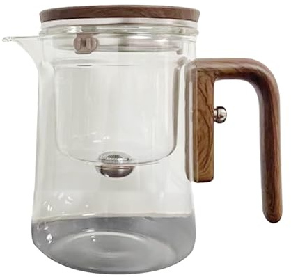De Vidrio Con Separación De Agua Y Mango De Madera, Mágica Transparente Antiderrames Con Infusor, Multifuncional Para El Hogar Lugar De Trabajo Dormitorio