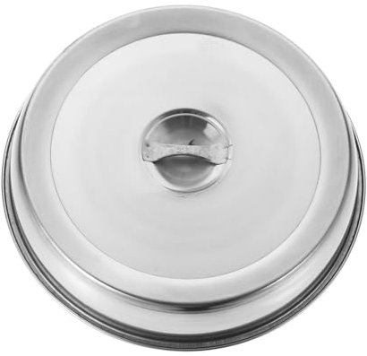 CRILSTYLEO Anti Splashing Cover Cheese Its Griddle Food Protective Cover Dinner Plates Lid Food Covers for Indoor Steak Lid Metal Steak Cover Steaming Cover Melt Cover Silver Stainless Steel