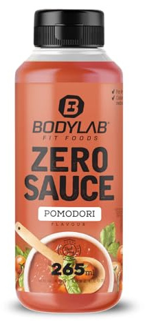 Bodylab24 ZERO Sauce, Pomodori, 265 ml | Kalorienarm, nur 3–9 kcal je 15-g-Portion, fett- und zuckerreduziert, ideal für süße und herzhafte Speisen