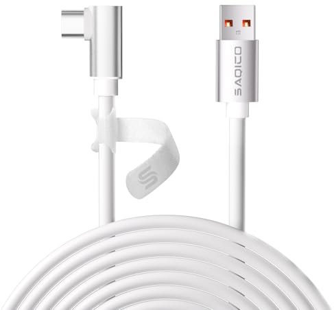 Saqico 16FT Link Cable for Meta Quest 3/ Quest 3S, for Oculus Quest 2/Pro/Pico 4, USB 3.0 Data Cable to USB C Link Cable with 5Gbps Super High Speed VR Accessories for Virtual Reality Quest Headset
