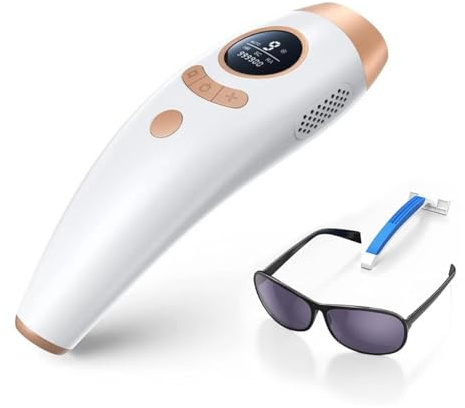 3-in-1 IPL-Laser-Haarentfernungsgerät für Frauen & Männer – Dauerhafte Haarentfernung mit 9 Energieleveln, 999.999 Blitzen, schmerzfrei & effektiv für Gesicht, Körper, Bikinizone, Beine und Achseln