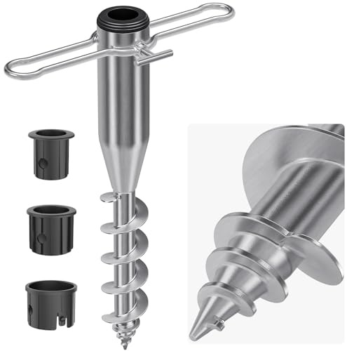 Lifeswell Ground sleeve, parasol, ground sleeve, rotary dryer, robust screw anchor for sand and grass, windproof base base, fully welded holder for 2.5 to 5 cm long umbrella poles