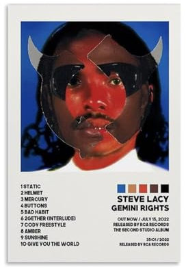 Gemini Rights-Steve LacyLeinwand-Poster, Titeldruck, Jugendwohnheim, Dekoration, Poster, dekoratives Malposter, ästhetische Leinwand, Wandkunst, Mädchen und Jungen, 40 x 60 cm, ungerahmter Stil 27