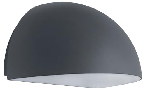 Long Life Lamp Company Downward Outdoor Wall Light Anthracite Grey Half Circular Frosted Diffuser IP54 ZLC382B