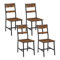 Klihome Esszimmerstühle 4er Set, Küchenstühle, Wohnzimmerstühle, mit Metallrahmen, ergonomischer Stuhl,für Küche Wohnzimmer Balkon, Industriestil, Rustikales Braun, K0029EZS-4