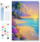 Lxmsja Paysage Peinture Numero Adulte avec Cadre, Peinture par Numero Voir, Peinture Acrylique Plage Numéro d'art avec 3 Pinceaux, Loisirs Créatifs Adultes, Activité Manuelle Adulte, 20x30cm