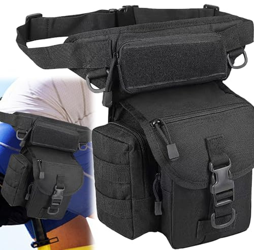 MINGZE Beintasche Motorrad, wasserdichte Oberschenkeltasche Gürteltasche Verstellbarer Beinriemen Rucksäcke Taschen, Bauchtasche Gürteltasche Herren Damen für Wandern Radfahren Angeln Freizeit