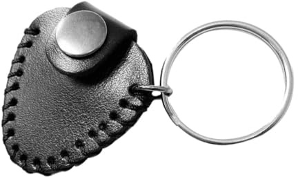 BIUDECO Robuste Aufbewahrungstasche für Gitarrenplektren aus Strapazierfähigem Material Kompakter Plektrumhalter mit Schlüsselring Tragbar für Gitarrenzubehör und Bassplektren Schwarz