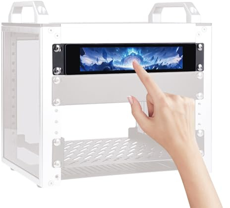 GeeekPi 6,91 Zoll 1424x280 LCD Touchscreen 1U Rackmount Monitor für DeskPi RackMate T0/T1/T2/T0 Plus/T1 Plus/TL1 Netzwerkschränke und 10-Zoll-Serverschrank