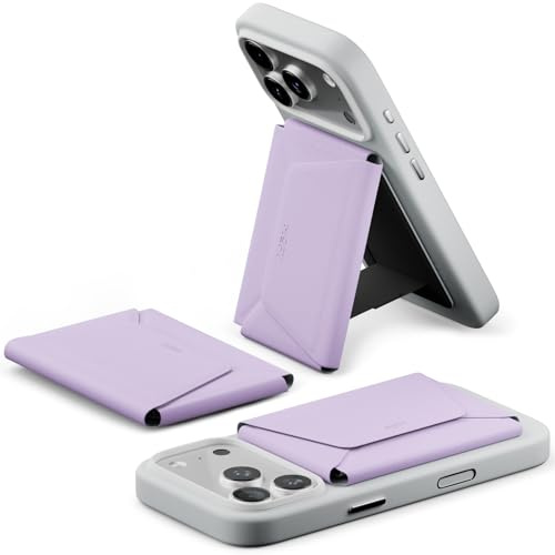 MOFT Magnetische Wallet, 8 Kartenhalter, Magnetischer Handyständer mit Zug-zum-Zugriff-Design, RFID-Blockierung, Winkelverstellung & MOVAS Minimalist Snap Field Wallet für Reiseutensilien，Peony
